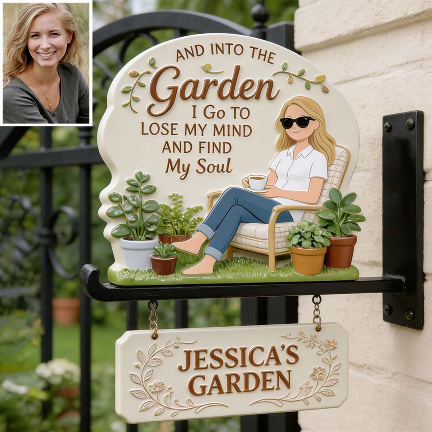 I Go To Lose My Mind - Personalized Gardening Wooden Wall Mount Sign