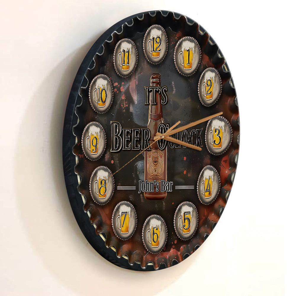 It's Beer O'clock - Personalized Beer Wall Clock