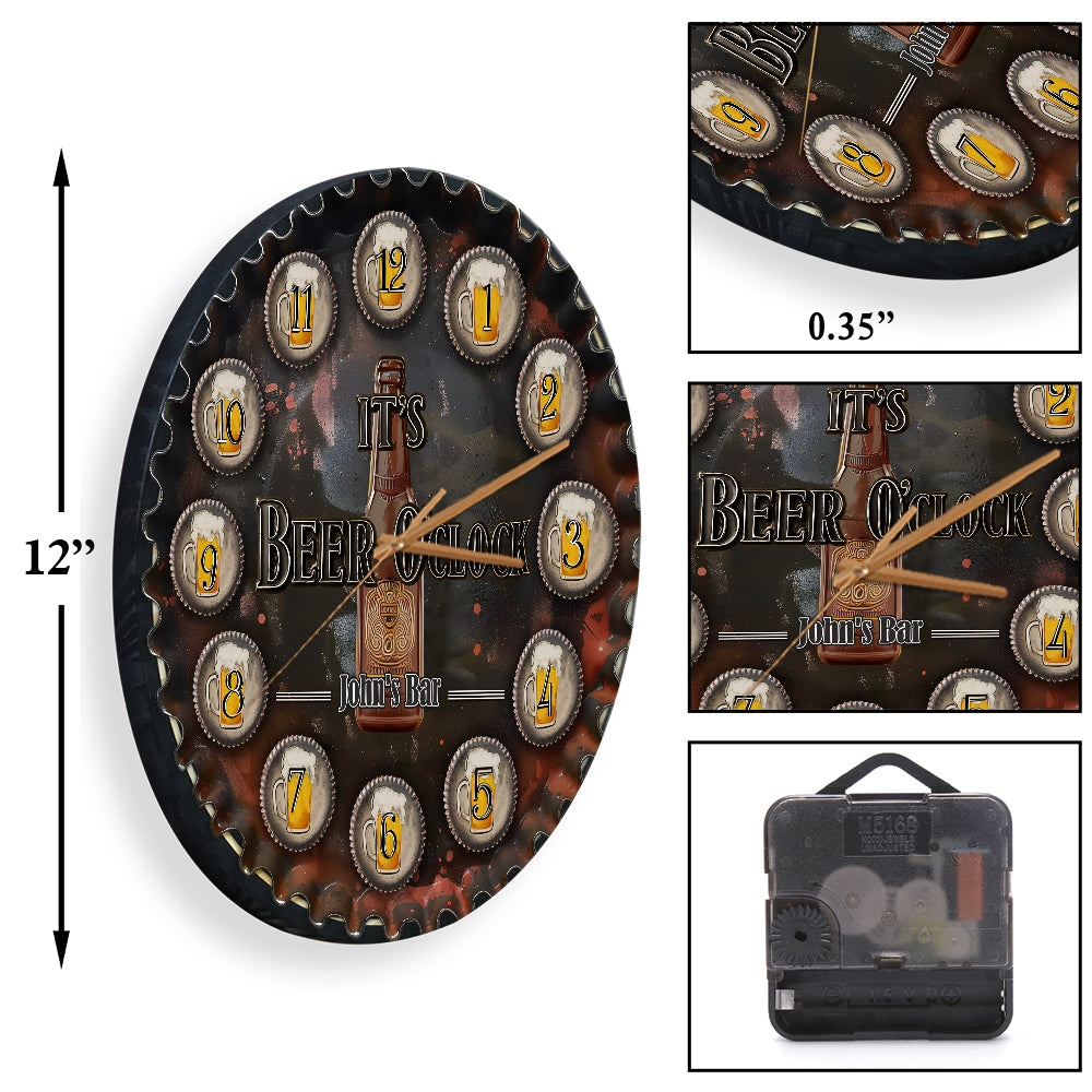It's Beer O'clock - Personalized Beer Wall Clock