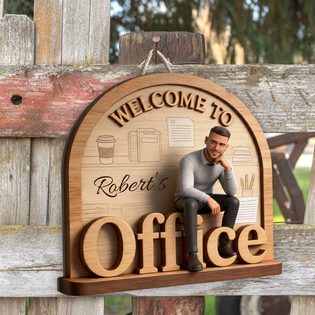My Office - Personalized Colleague Custom Shaped Wood Sign