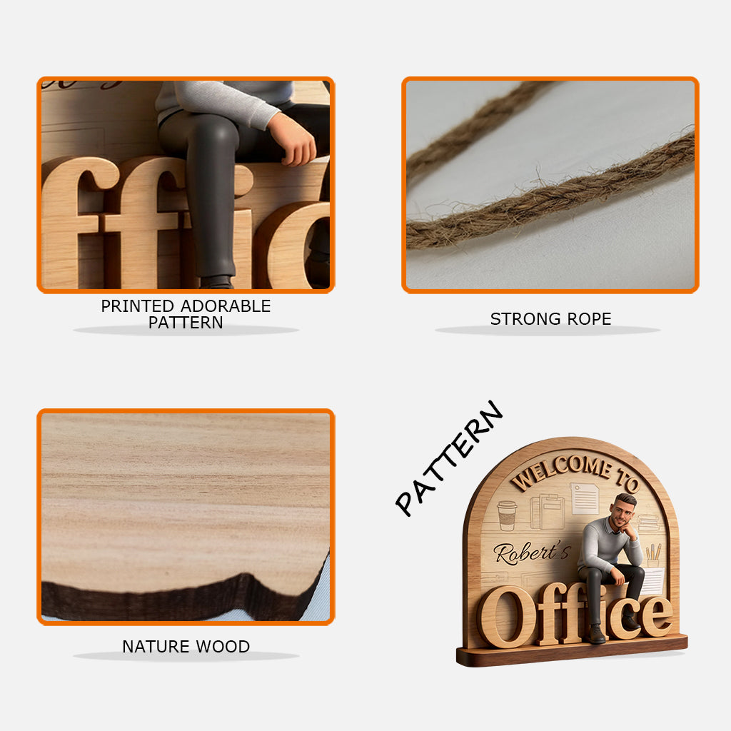 My Office - Personalized Colleague Custom Shaped Wood Sign