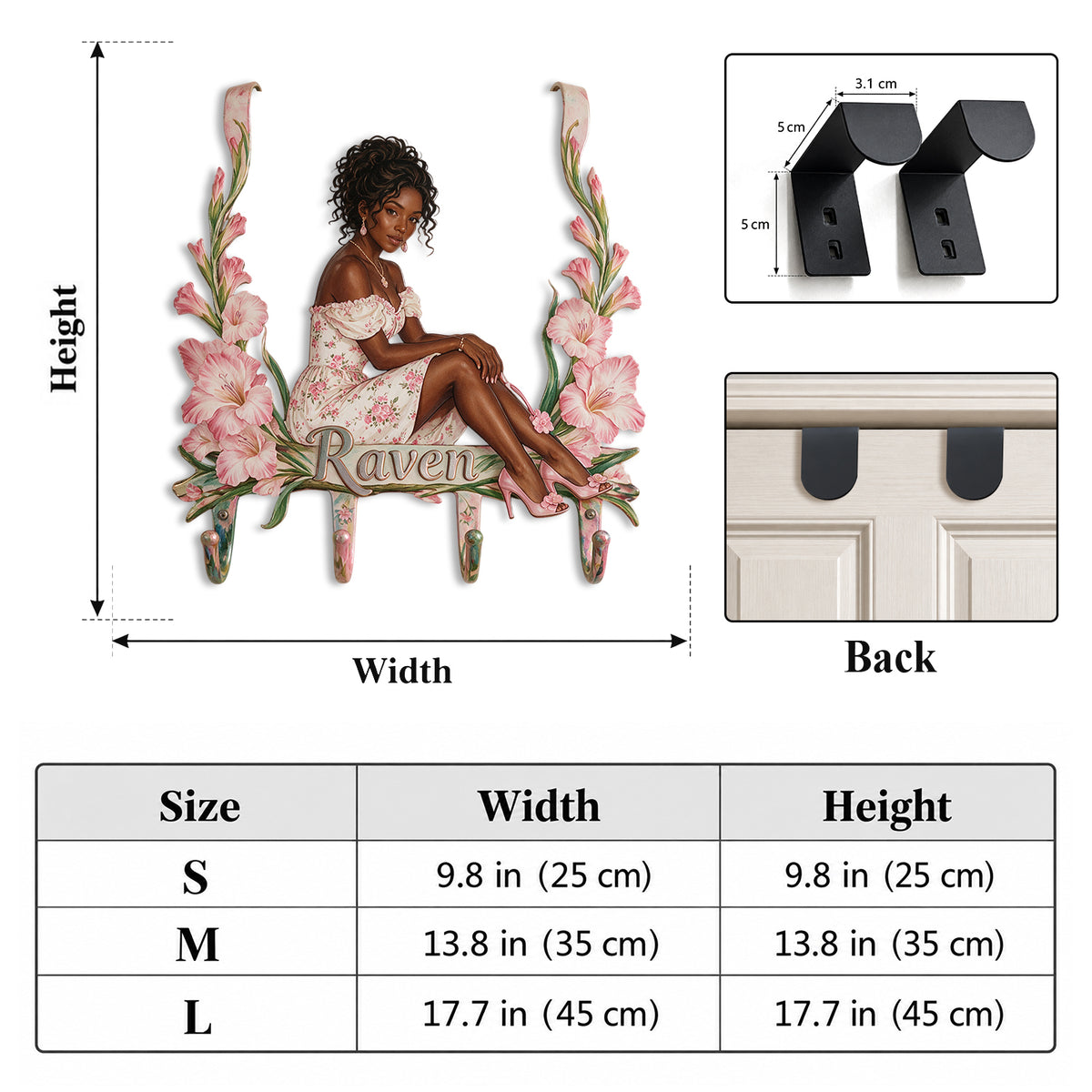 Bloom Into You - Personalized Self Love Metal Door Hooks