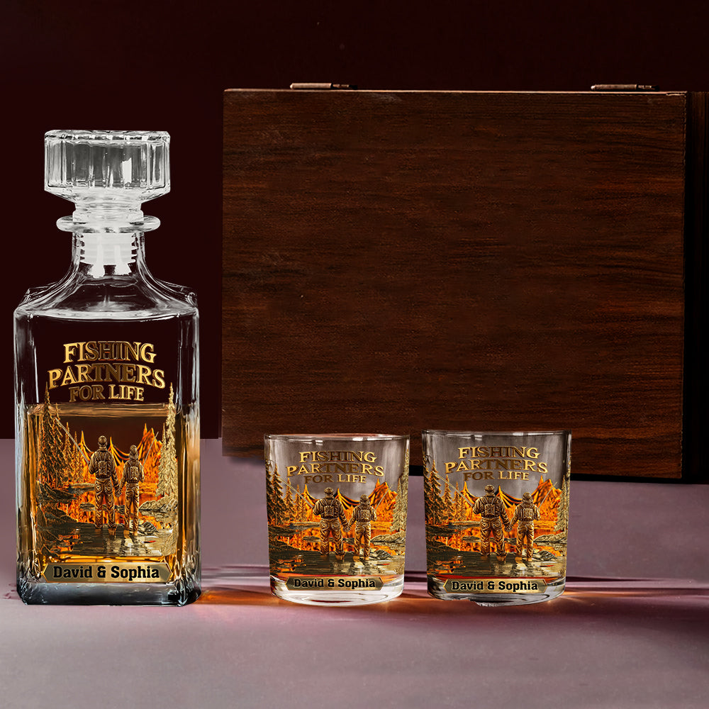 Angelpartner fürs Leben – Personalisiertes Whisky-Dekanter-Set zum Angeln