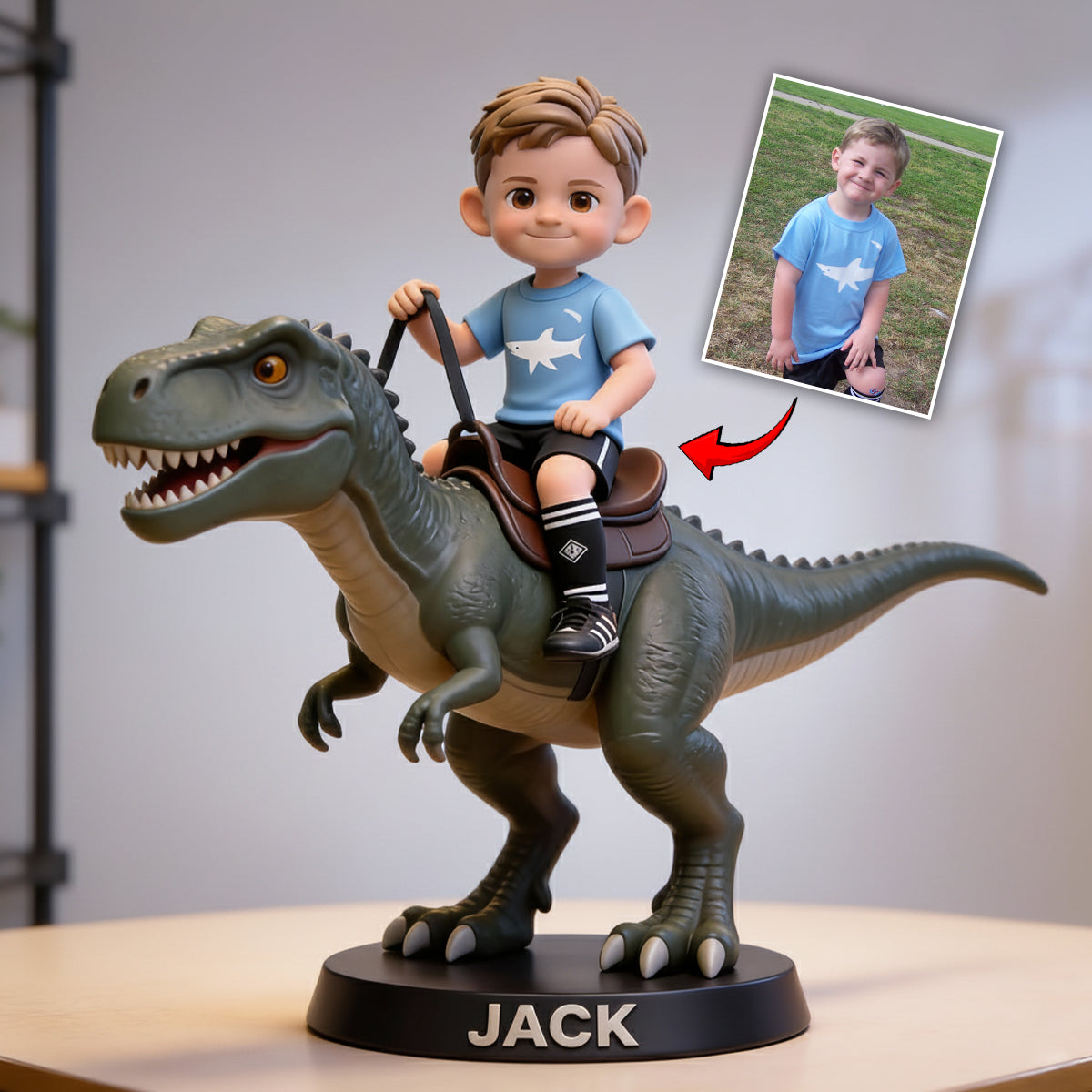 Dinosaurier- oder Einhorn-Geschenke für Kinder – personalisierte Acrylplakette in Kinderform