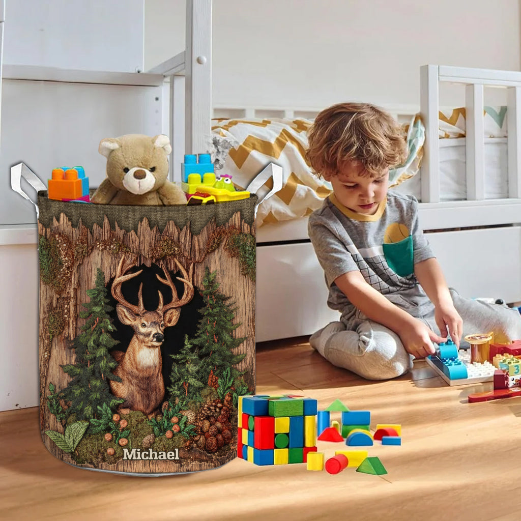 Hirschmotiv – Personalisierter Aufbewahrungskorb für die Jagd