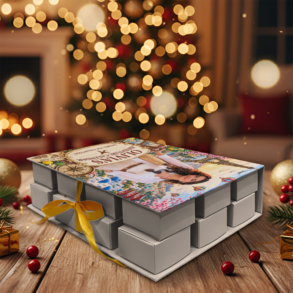 New Adventures Gift For Travelers - Personalized Travelling Advent Calendar Enamel Pin Set