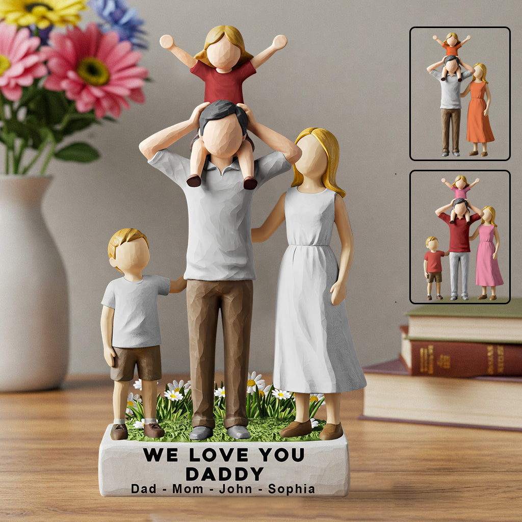 We Love You Dad - Personalized Father Custom Shaped Acrylic Plaque