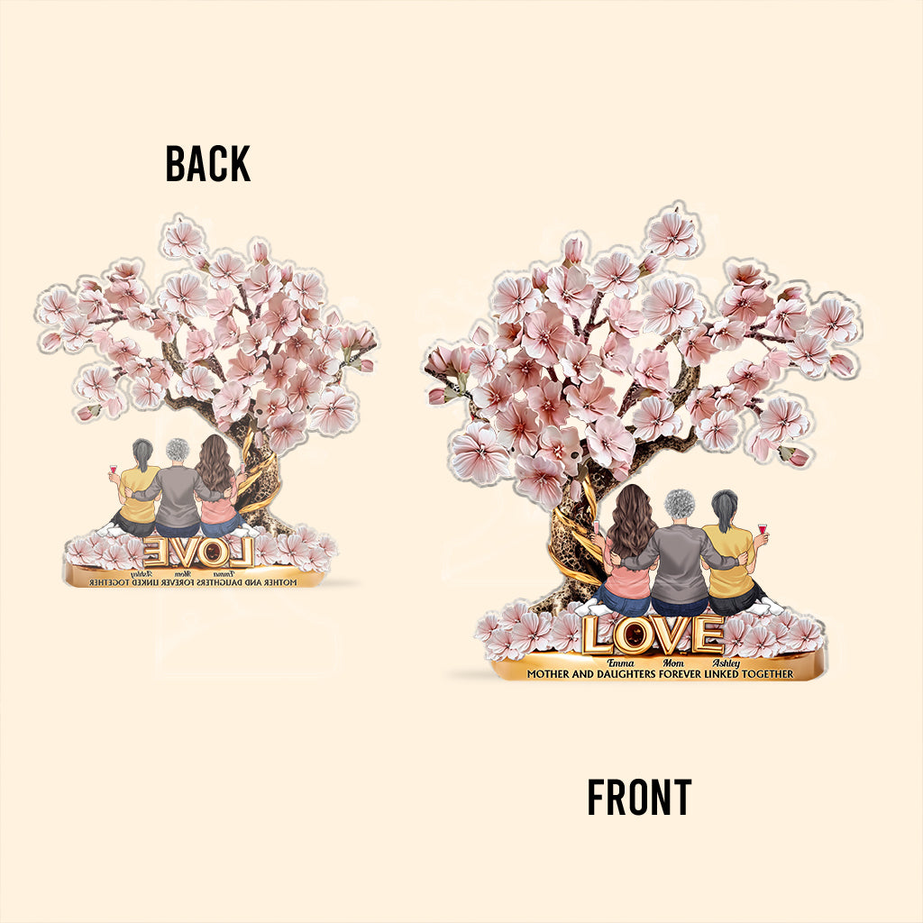 Mutter und Töchter – für immer verbunden – Personalisierte Acrylplakette in individueller Form für die Mutter