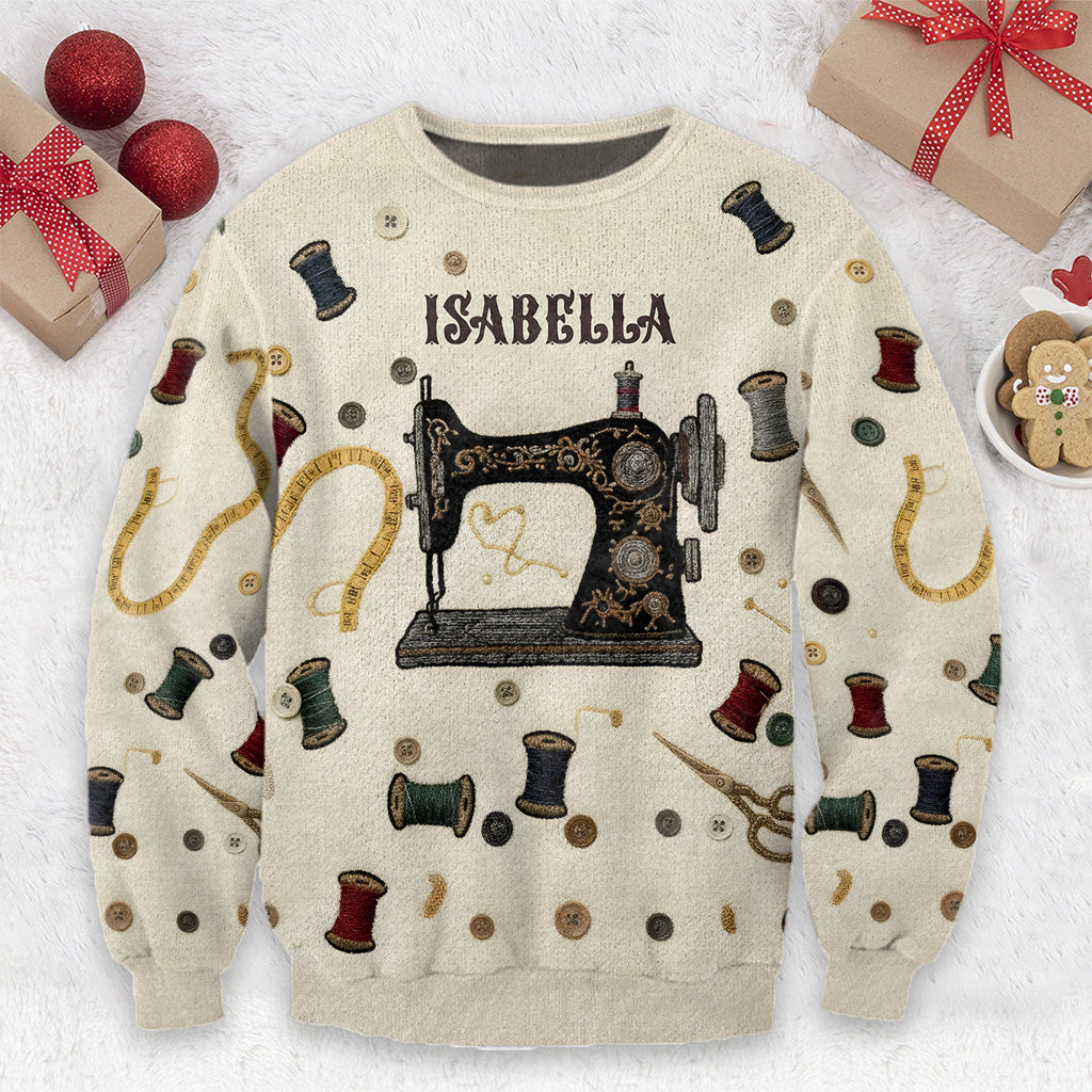 Cozy Sewing Machine - Personalized Sewing Ugly Sweater