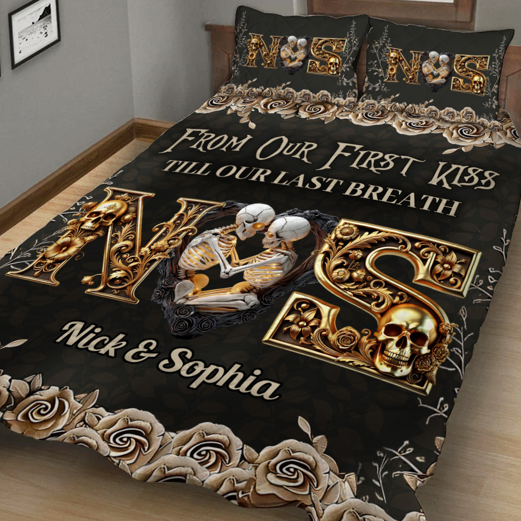 From Our First Kiss - Personalized Couple Quilt Set