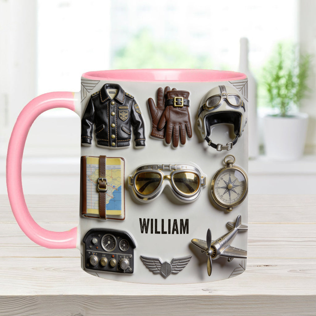 Taste Flight - Personalized Pilot Accent Mug & Coaster
