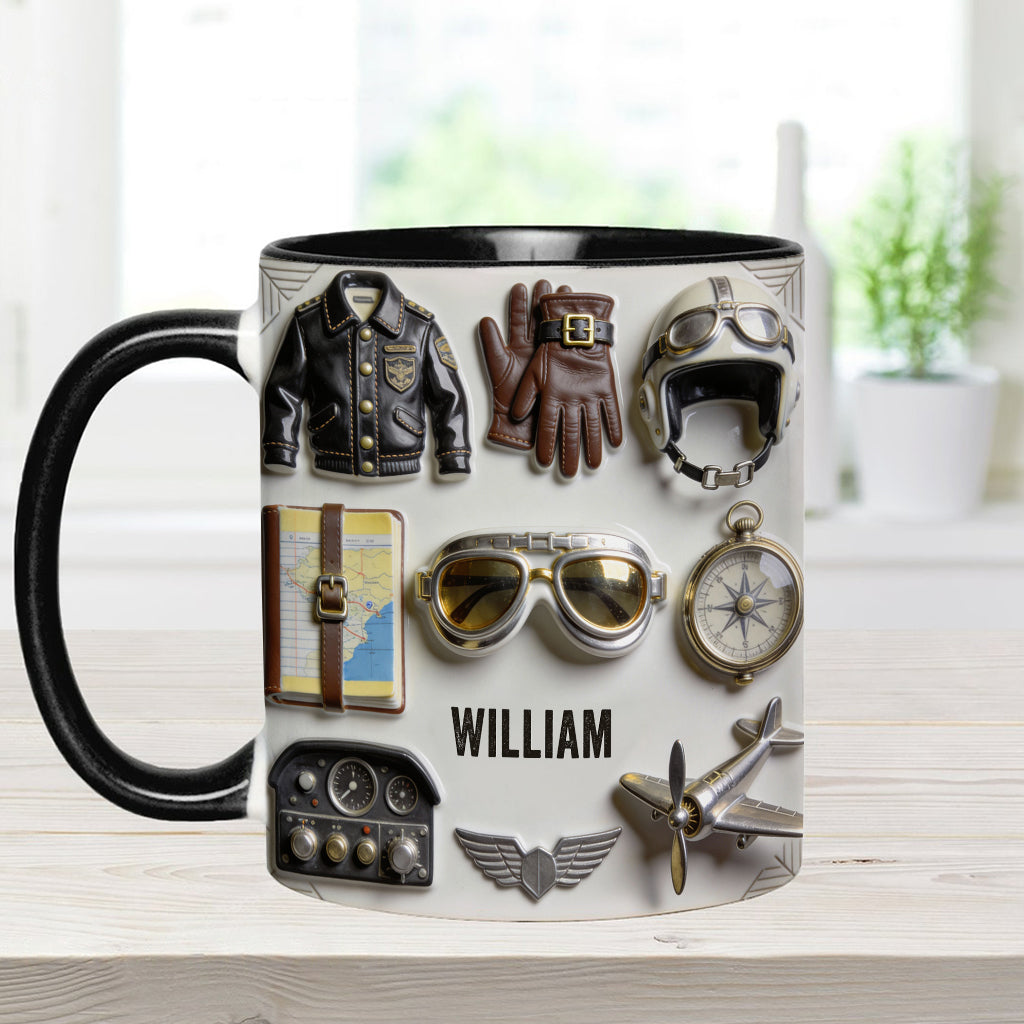 Taste Flight - Personalized Pilot Accent Mug & Coaster