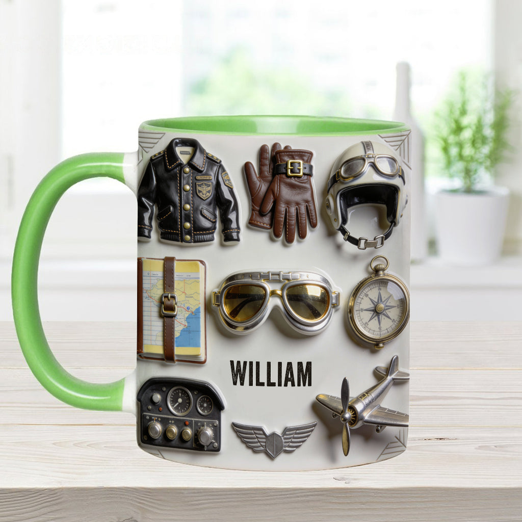 Taste Flight - Personalized Pilot Accent Mug & Coaster