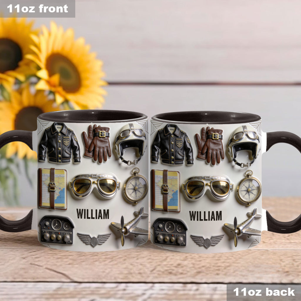 Taste Flight - Personalized Pilot Accent Mug & Coaster