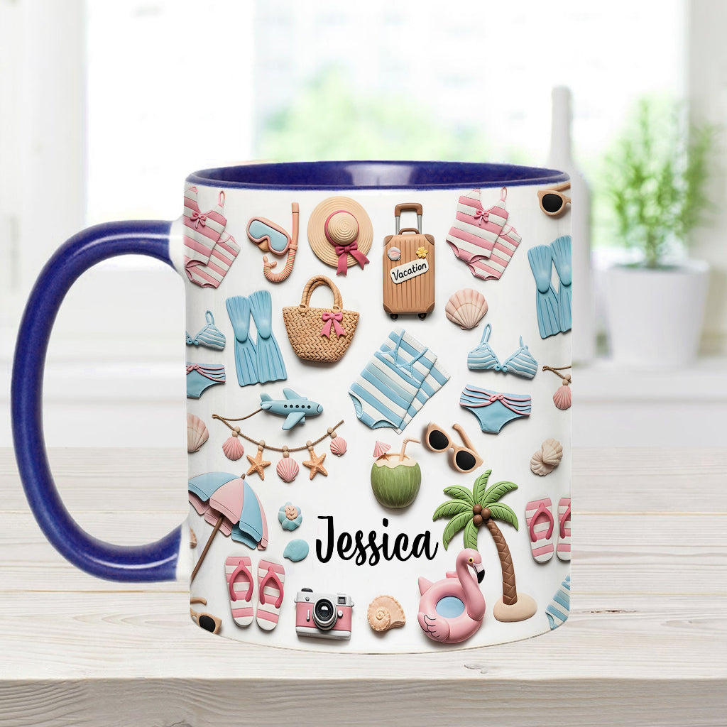 Strandliebhaberin - Personalisierte Tasse mit Meeresmotiv