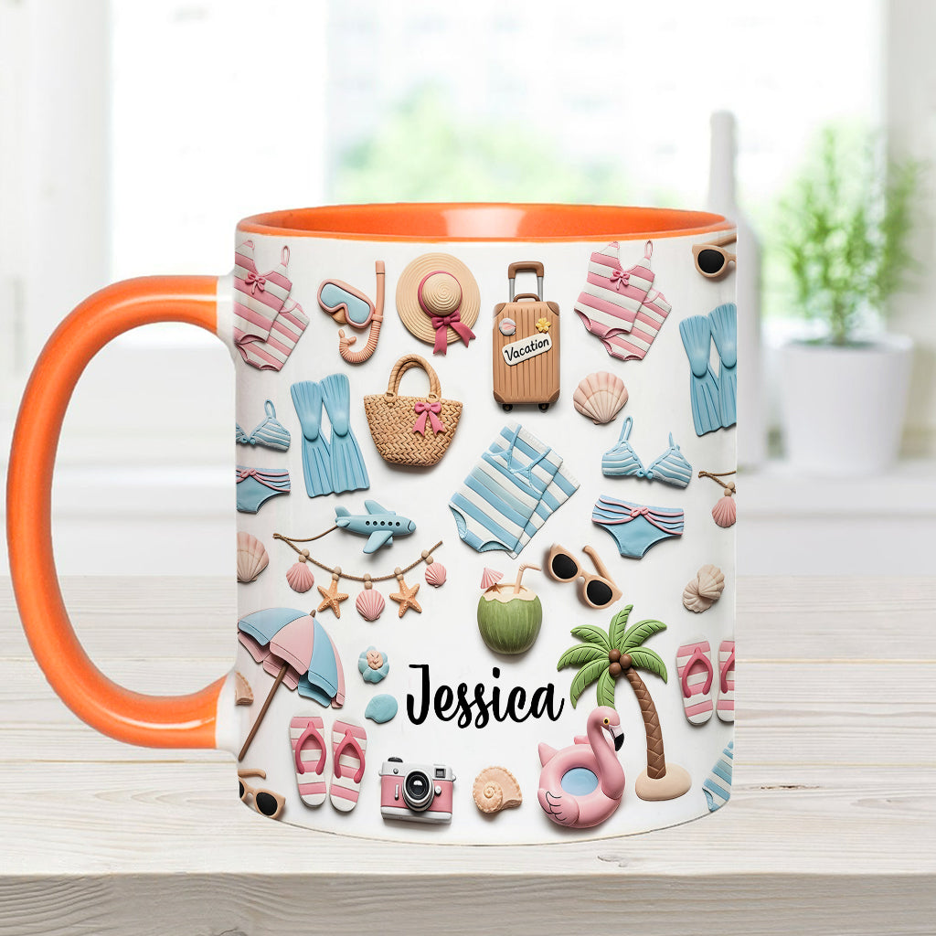 Strandliebhaberin - Personalisierte Tasse mit Meeresmotiv