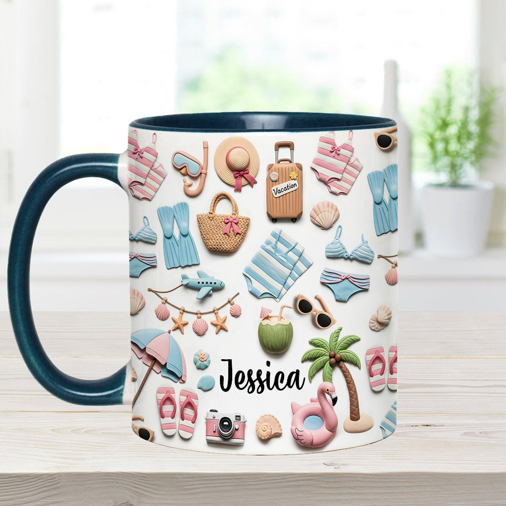 Strandliebhaberin - Personalisierte Tasse mit Meeresmotiv