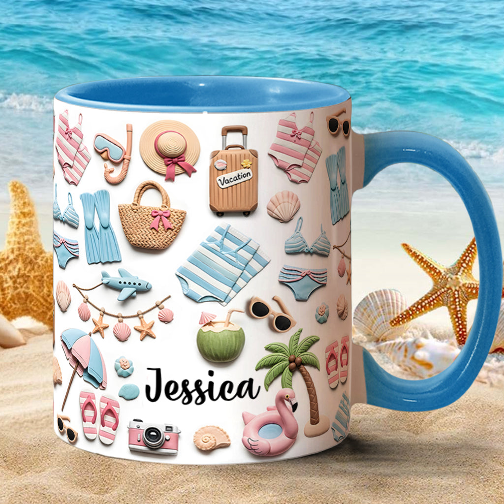 Strandliebhaberin - Personalisierte Tasse mit Meeresmotiv