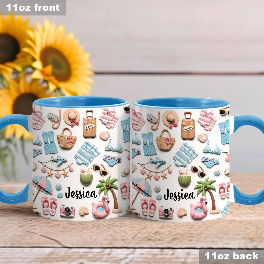 Strandliebhaberin - Personalisierte Tasse mit Meeresmotiv