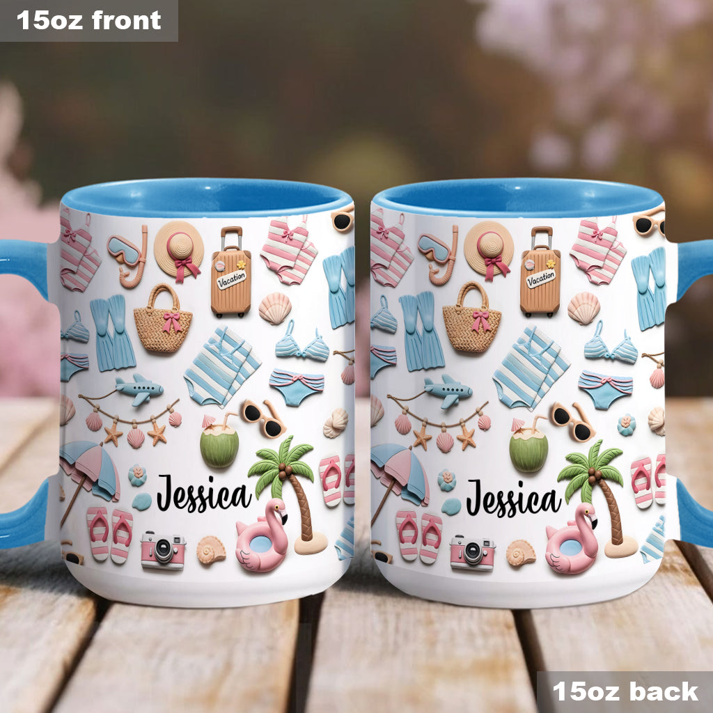 Strandliebhaberin - Personalisierte Tasse mit Meeresmotiv