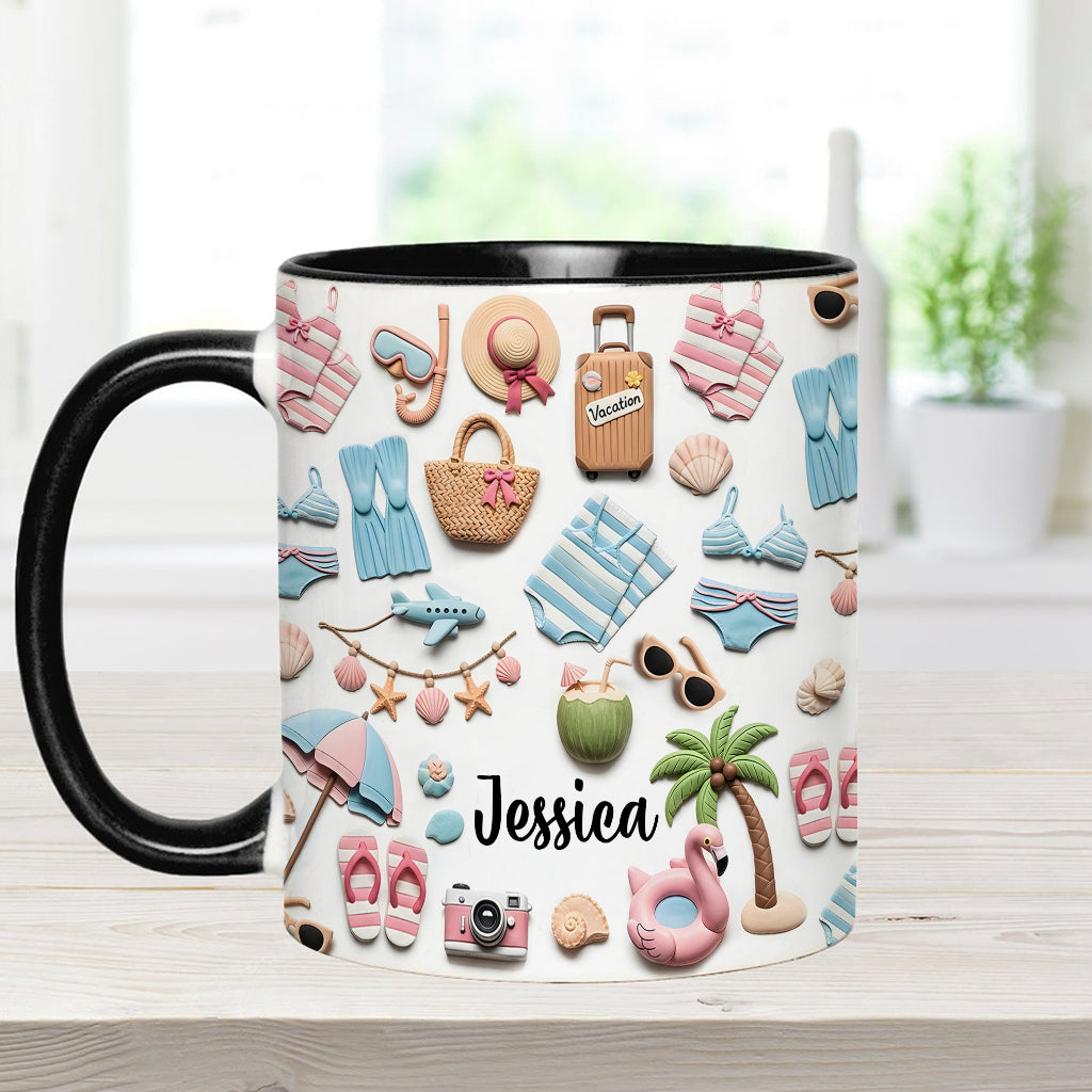 Strandliebhaberin - Personalisierte Tasse mit Meeresmotiv