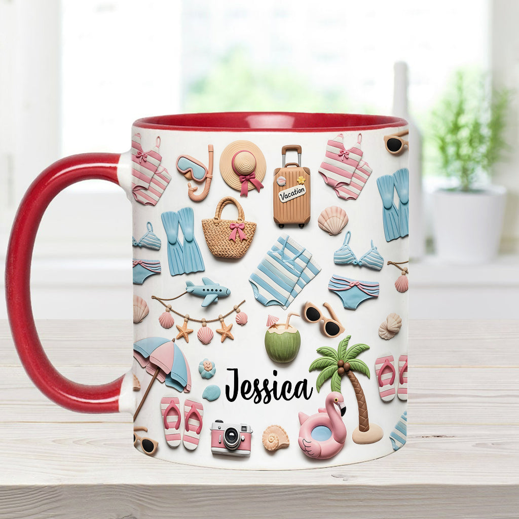 Strandliebhaberin - Personalisierte Tasse mit Meeresmotiv