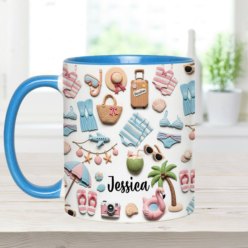 Strandliebhaberin - Personalisierte Tasse mit Meeresmotiv