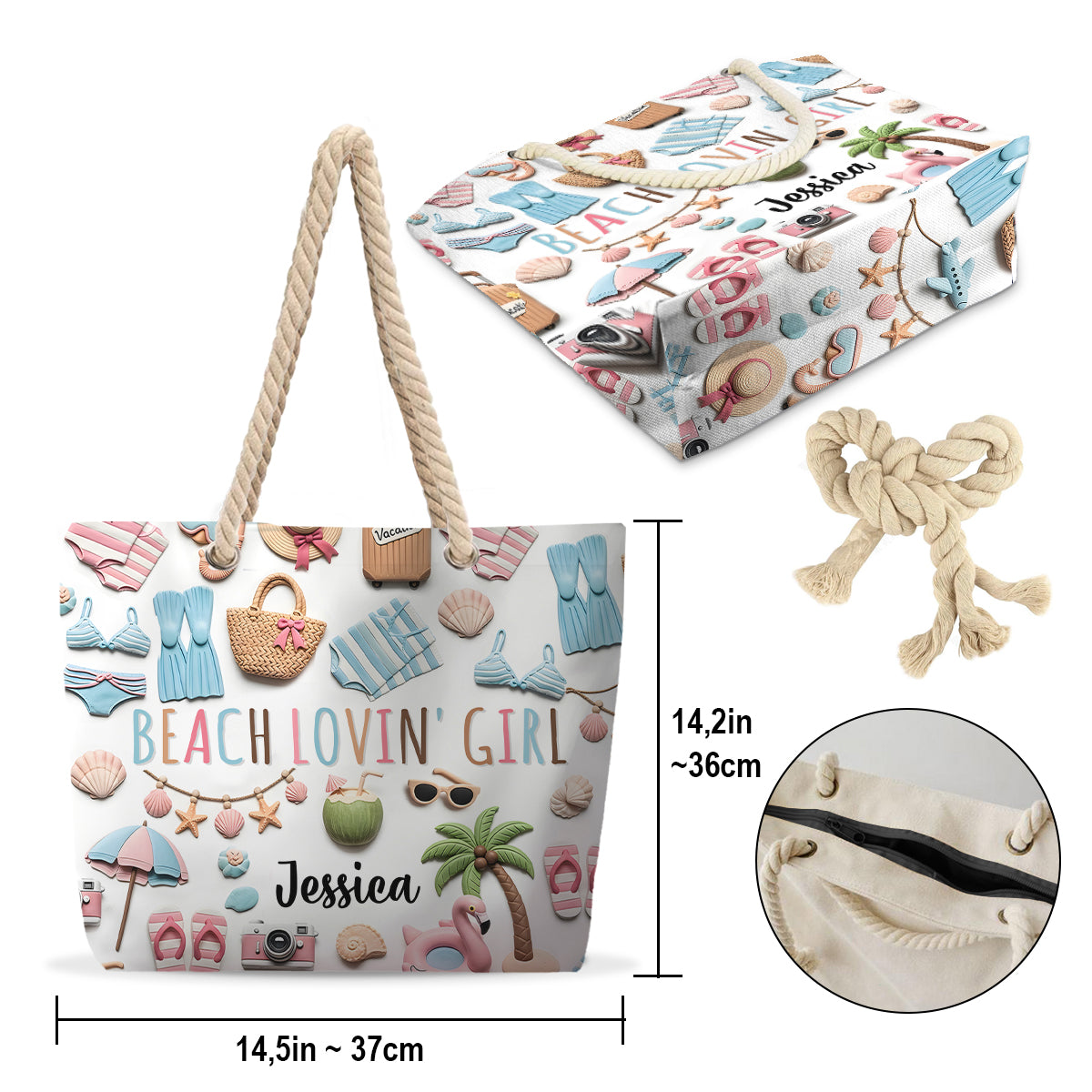 Strandliebhaberin – Personalisierte Strandtasche für Meeresliebhaberinnen