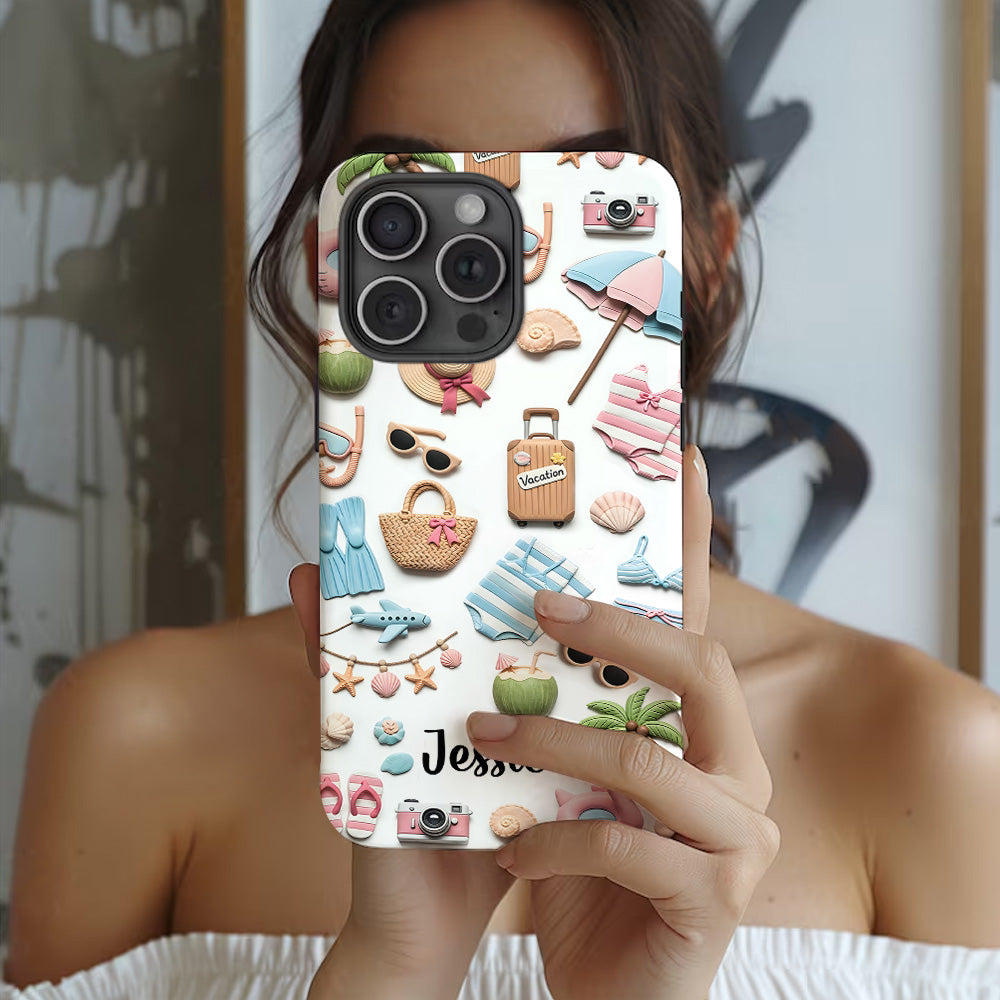 Strandliebhaberin – Personalisierte Handyhülle mit Meeresmotiv