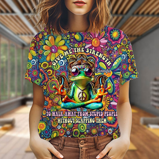 Gib mir die Kraft, mich von dummen Menschen fernzuhalten – personalisiertes Hippie-Shirt