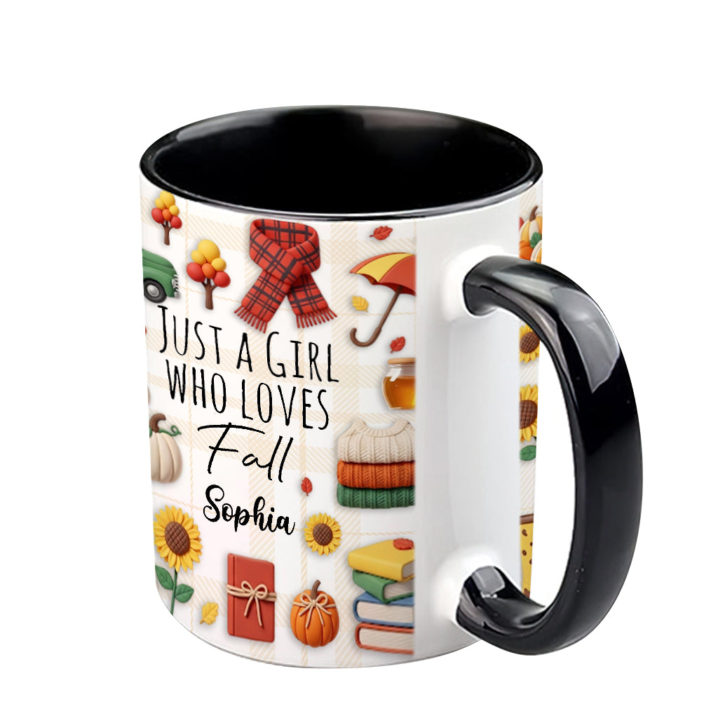 Just A Girl Who Loves Fall - Personalized Autumn Accent Mug