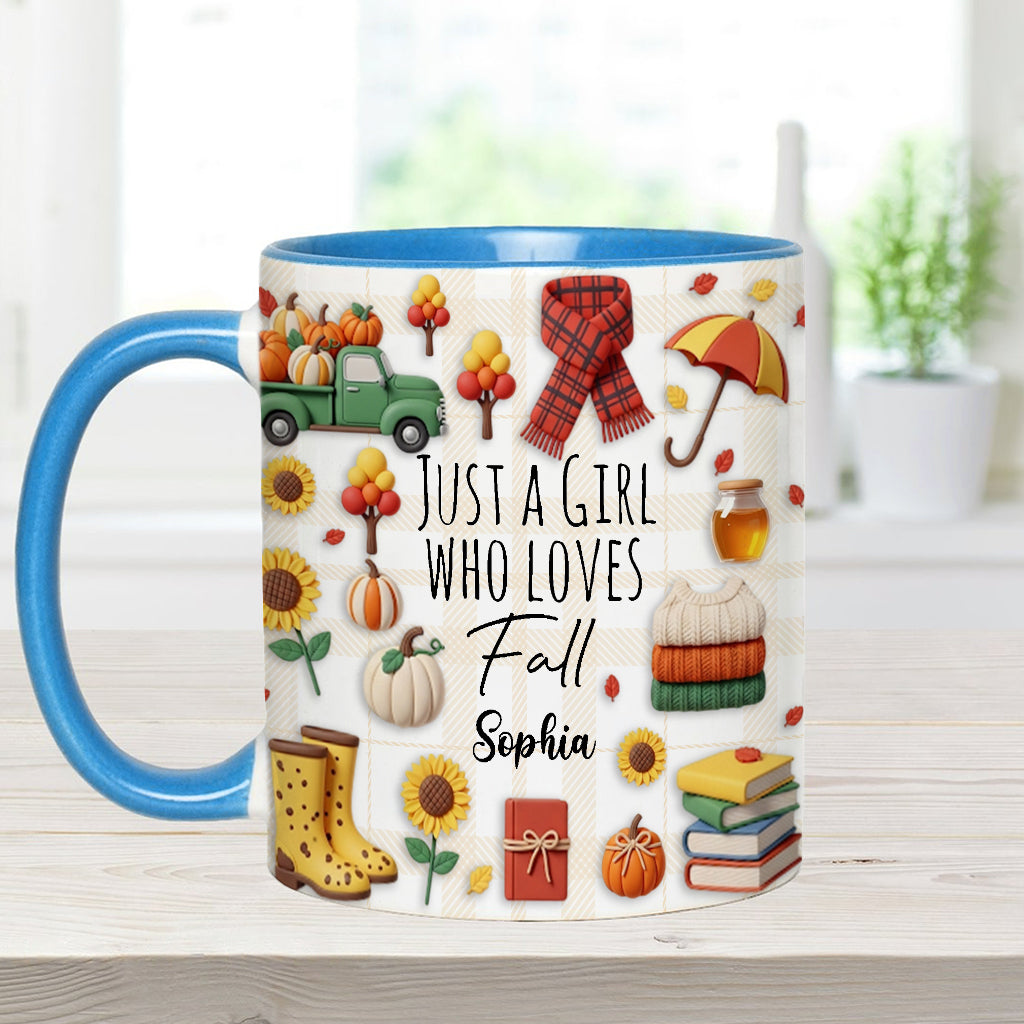 Just A Girl Who Loves Fall - Personalized Autumn Accent Mug