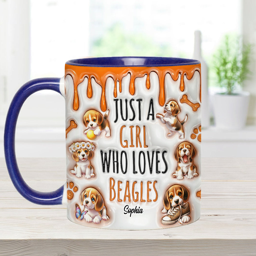 Just A Girl Who Loves Beagles - Personalized Dog Accent Mug