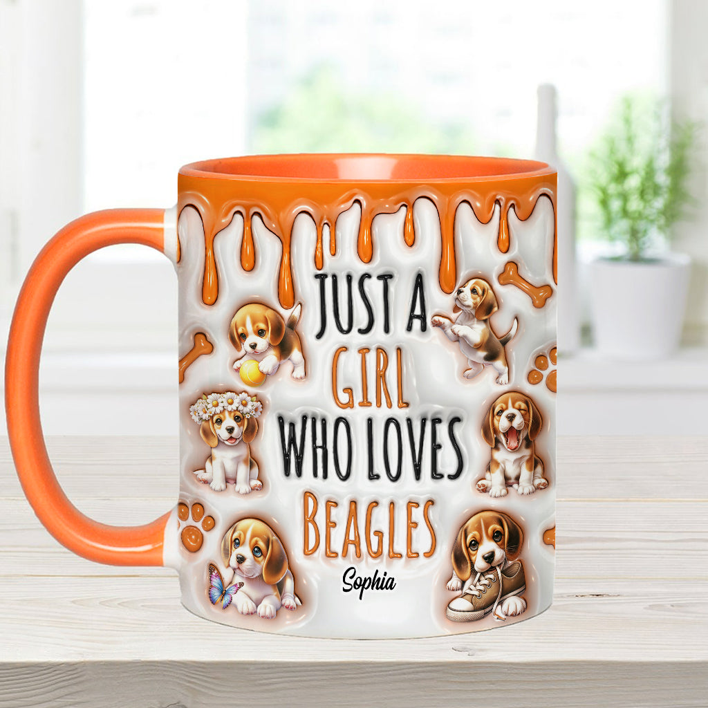 Just A Girl Who Loves Beagles - Personalized Dog Accent Mug