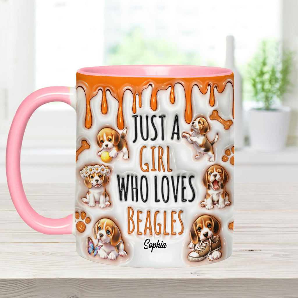 Just A Girl Who Loves Beagles - Personalized Dog Accent Mug