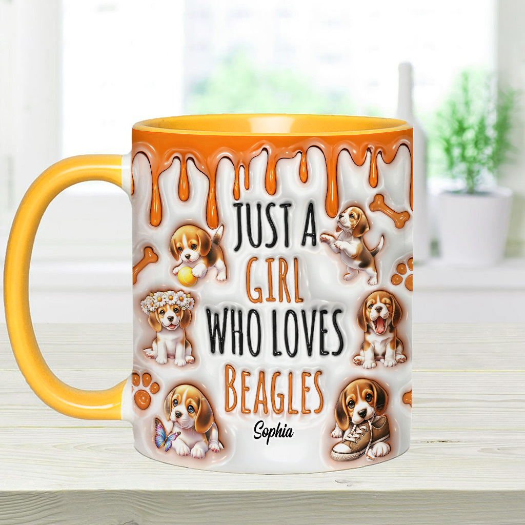 Just A Girl Who Loves Beagles - Personalized Dog Accent Mug