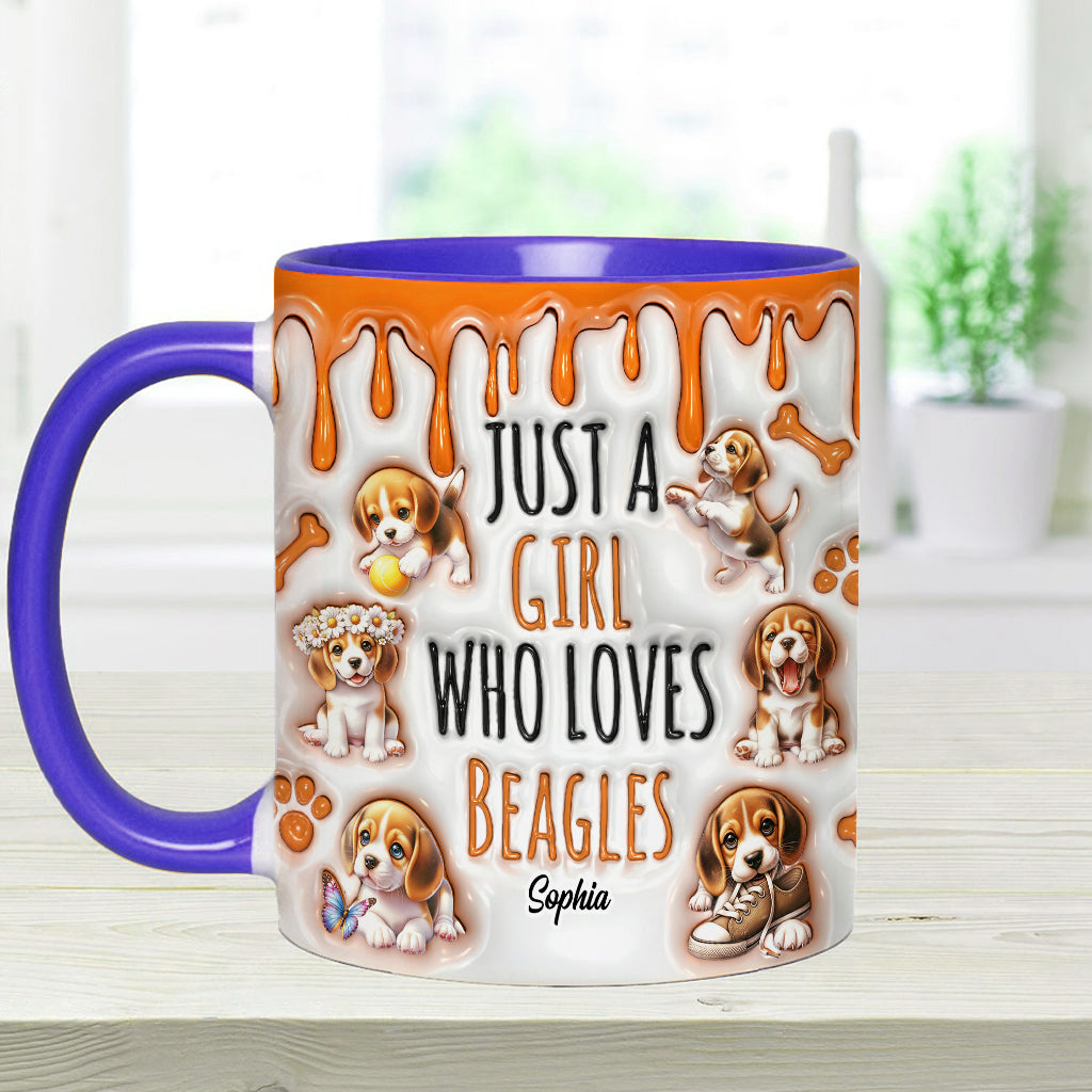 Just A Girl Who Loves Beagles - Personalized Dog Accent Mug