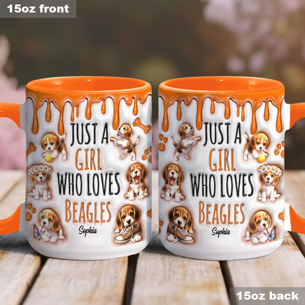 Just A Girl Who Loves Beagles - Personalized Dog Accent Mug