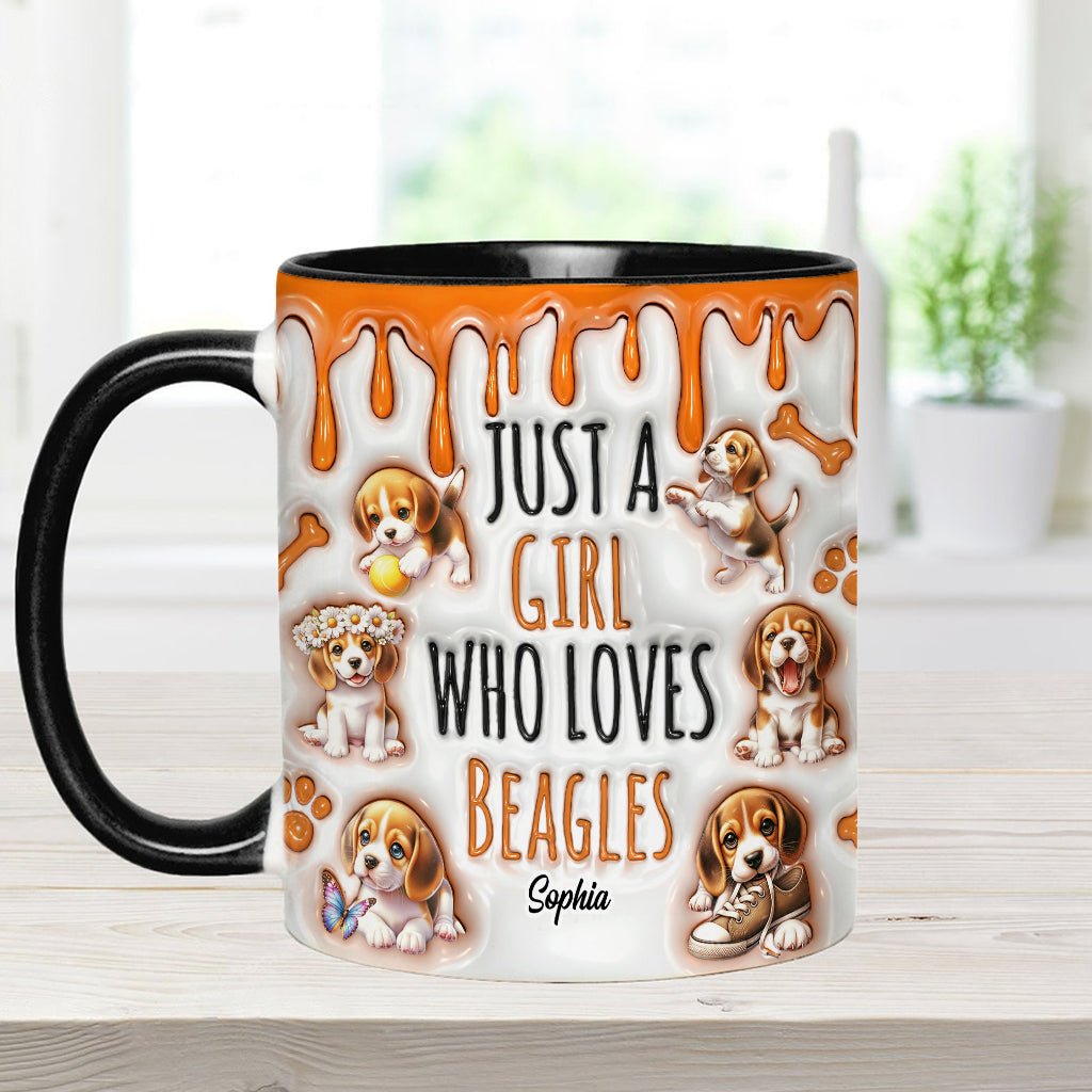 Just A Girl Who Loves Beagles - Personalized Dog Accent Mug