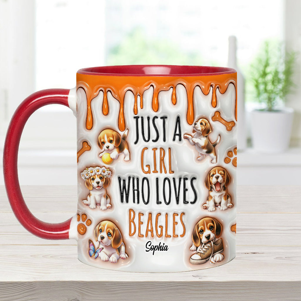 Just A Girl Who Loves Beagles - Personalized Dog Accent Mug