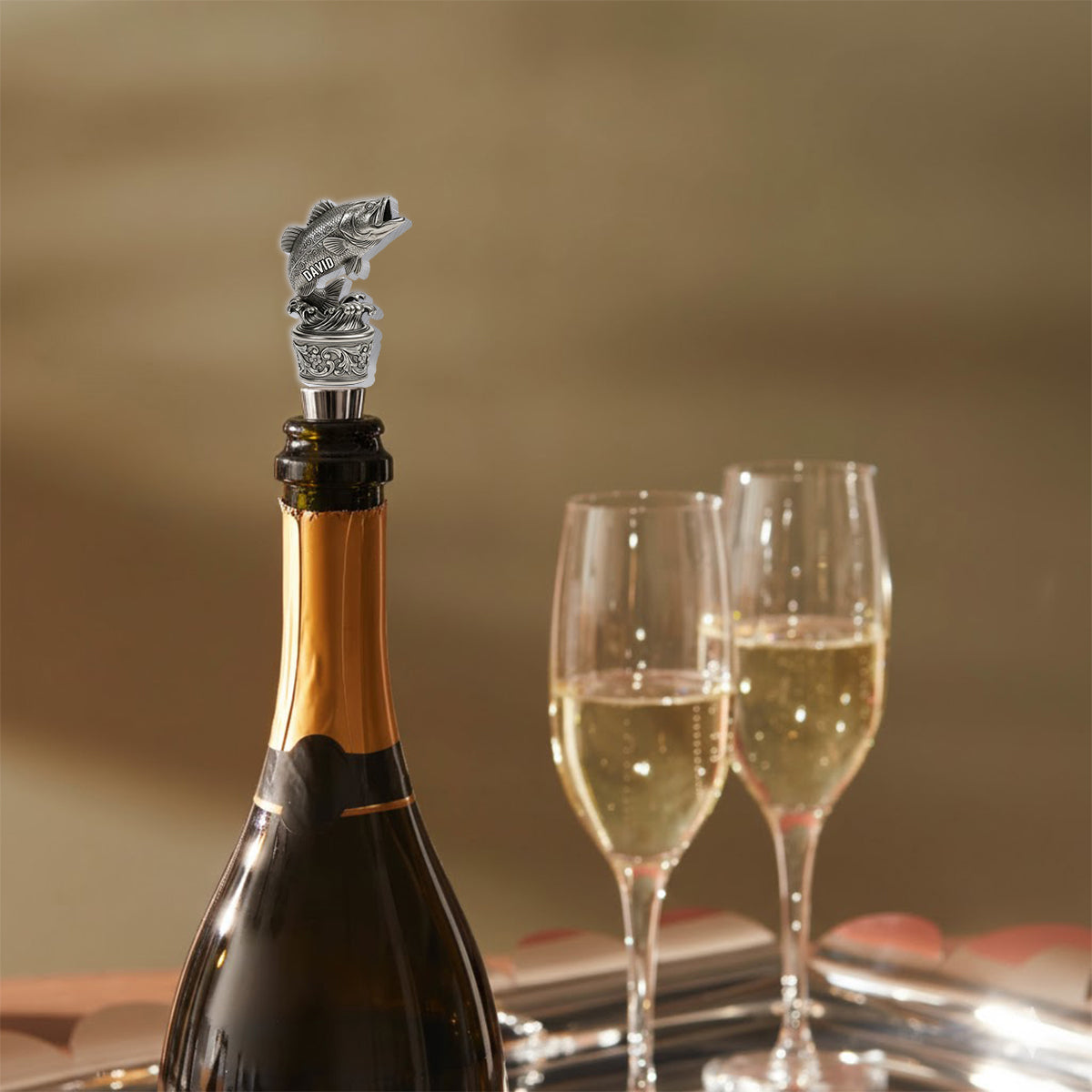 Drinking And Fishing - Personalized Fishing Bottle Stopper