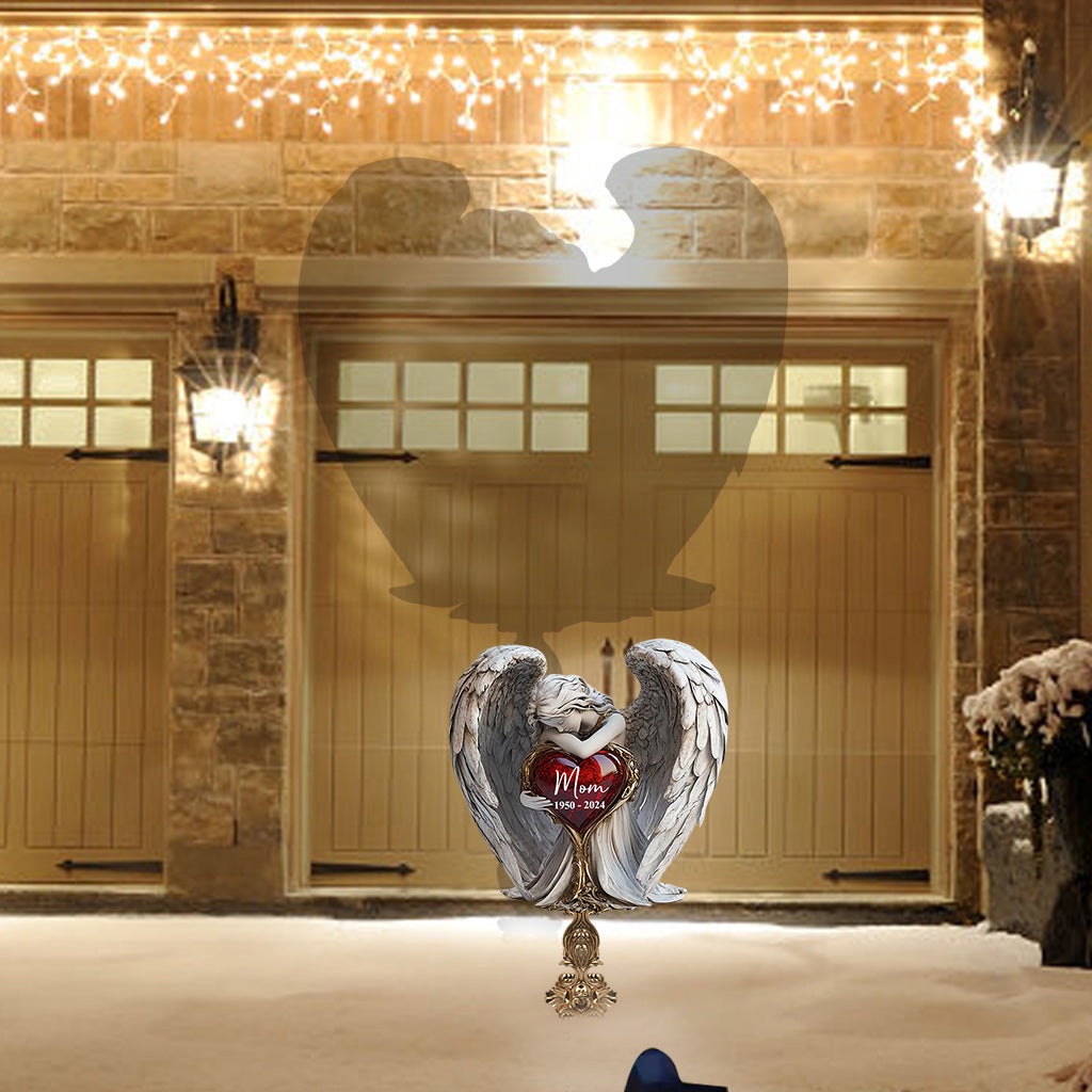 Auf Engelsflügeln – Personalisierte Gedenktafel aus Acryl zum Aufstellen