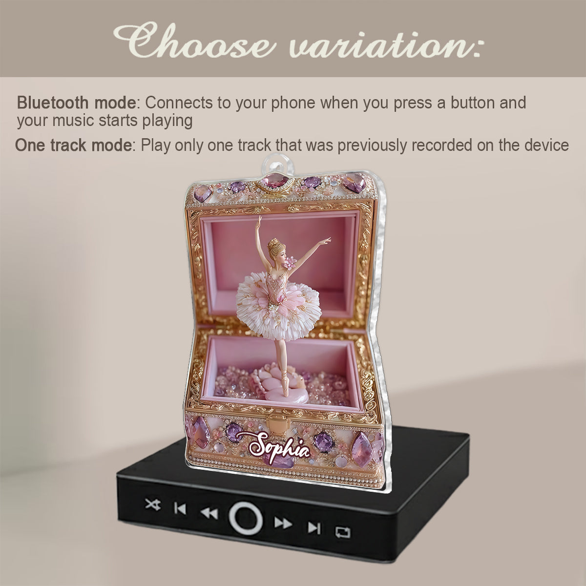 Die Ballerina – Personalisierter Ballett-Musik-Anhänger