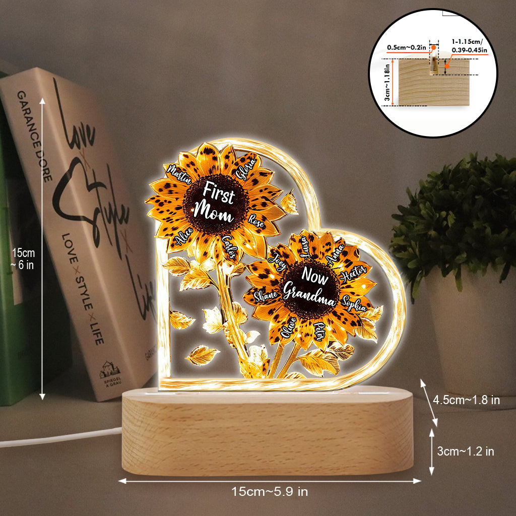 Erst Mama, jetzt Oma – Personalisierte, Oma-förmige Plakettenleuchte