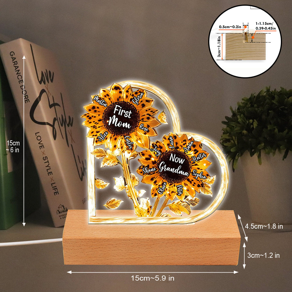 Erst Mama, jetzt Oma – Personalisierte, Oma-förmige Plakettenleuchte