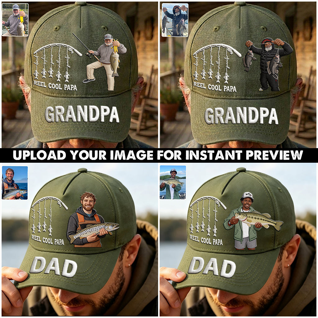 Cooler Papa - Personalisierte Angel-Klassikmütze