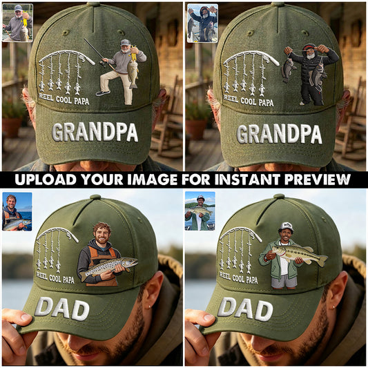 Reel Cool Dad, Papa - Personalized Fishing Classic Cap