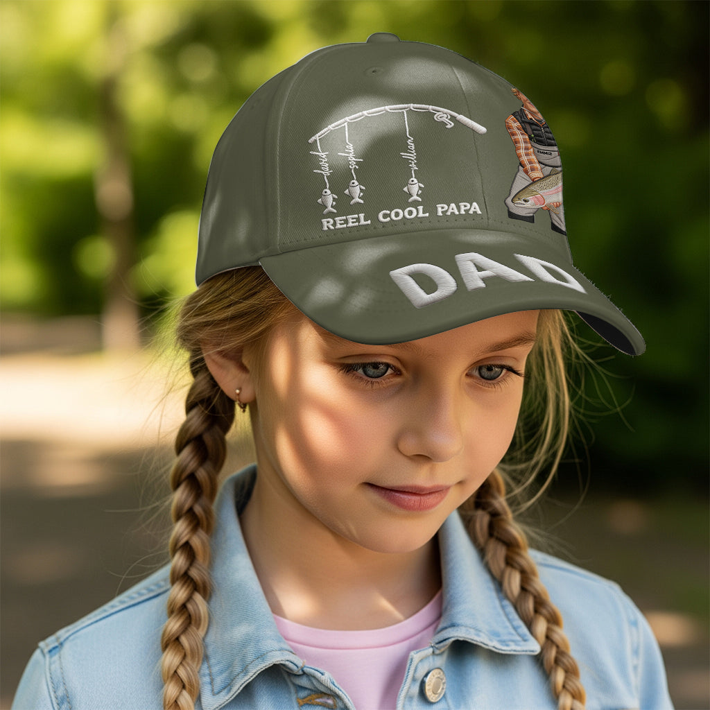 Cooler Papa - Personalisierte Angel-Klassikmütze