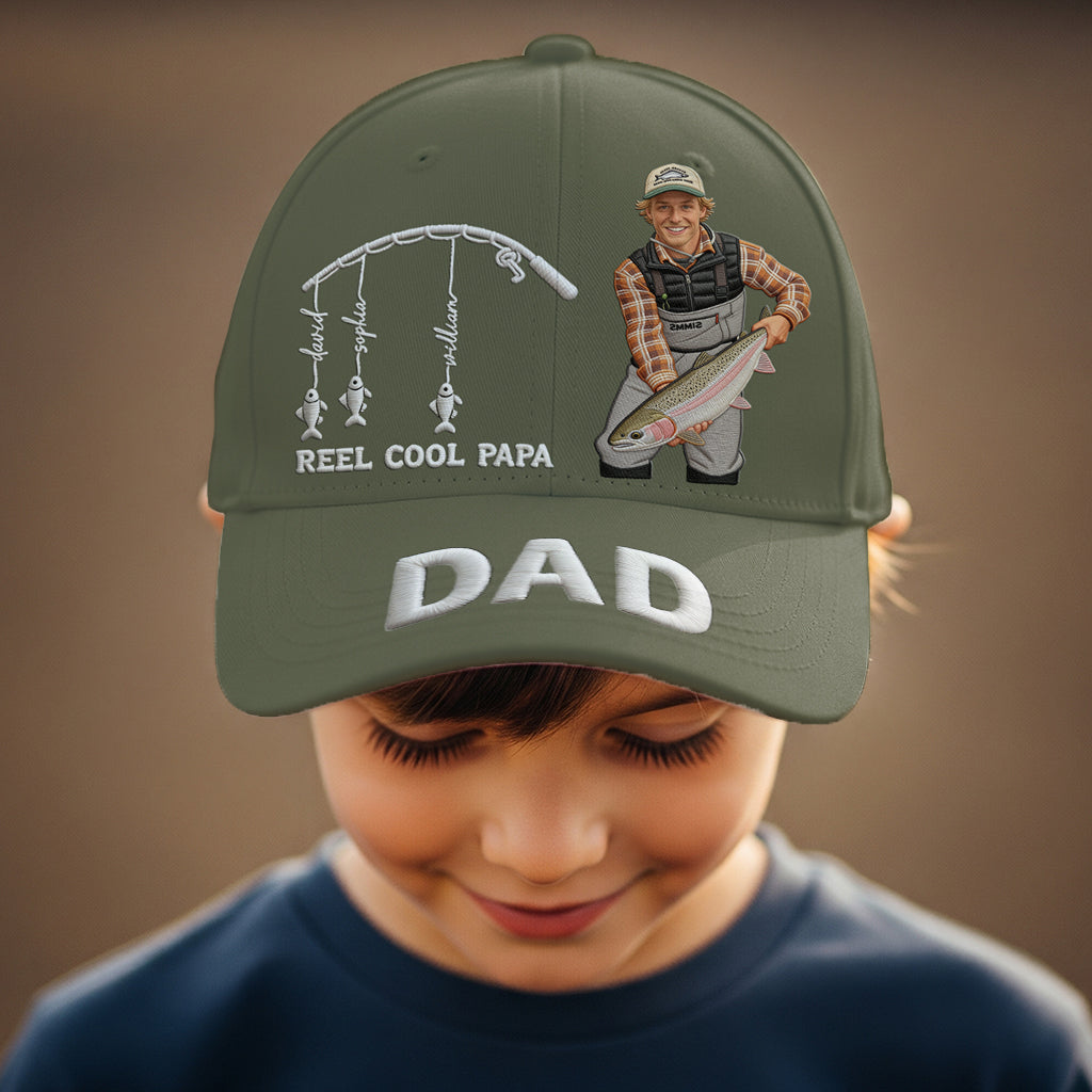 Cooler Papa - Personalisierte Angel-Klassikmütze