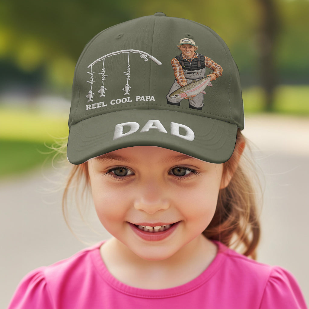 Cooler Papa - Personalisierte Angel-Klassikmütze